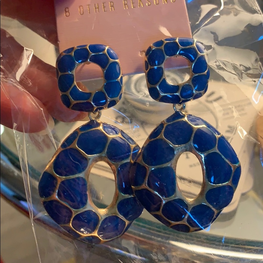 8 other reasons California earrings. Blue and gold